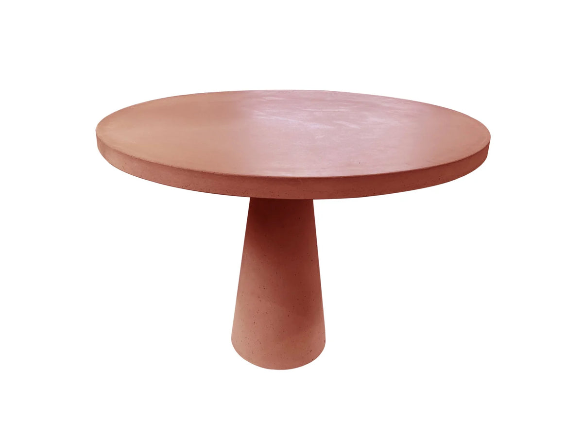 Solid Concrete Round Garden Table- Terracotta