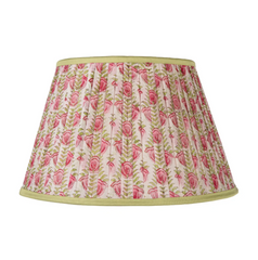 Empire Pleated Rosebud, Green Trim Lampshade | Kelling Home