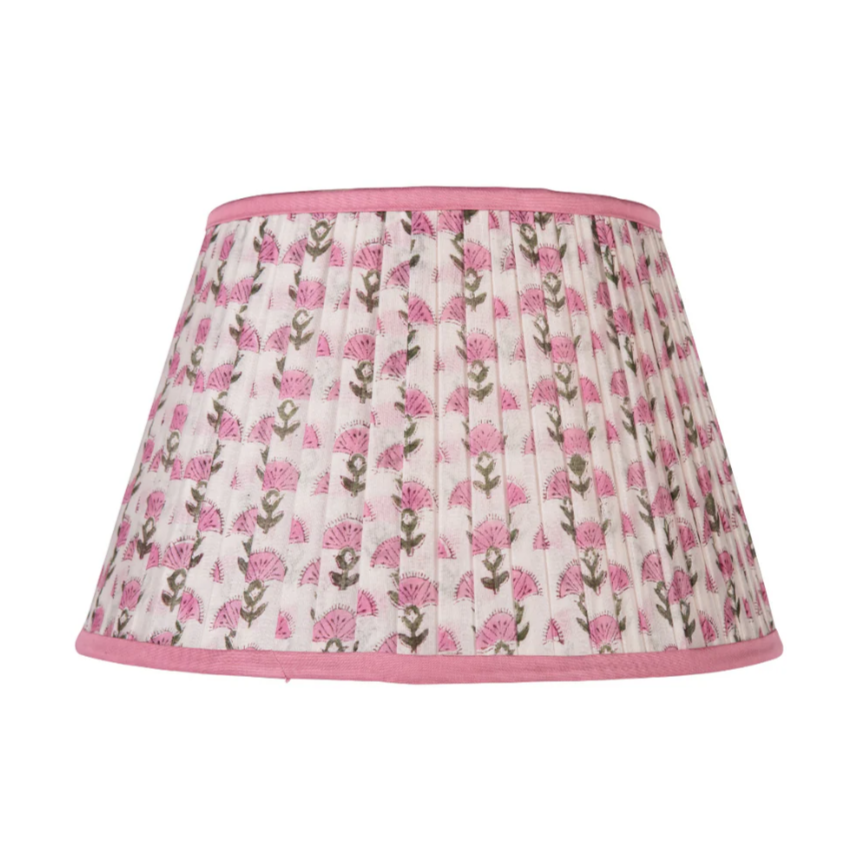 Pink Floral Lampshade with Pink Trim | Kelling Home 