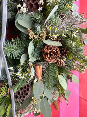 Fresh Christmas Door Wreath- Winter Whisper