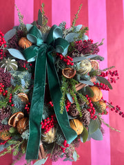 Fresh Christmas Door Wreath- Winter Spice