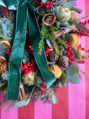 Fresh Christmas Door Wreath- Winter Spice