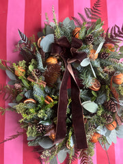 Fresh Christmas Door Wreath- Woodland