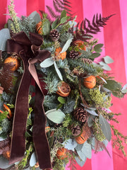 Fresh Christmas Door Wreath- Woodland