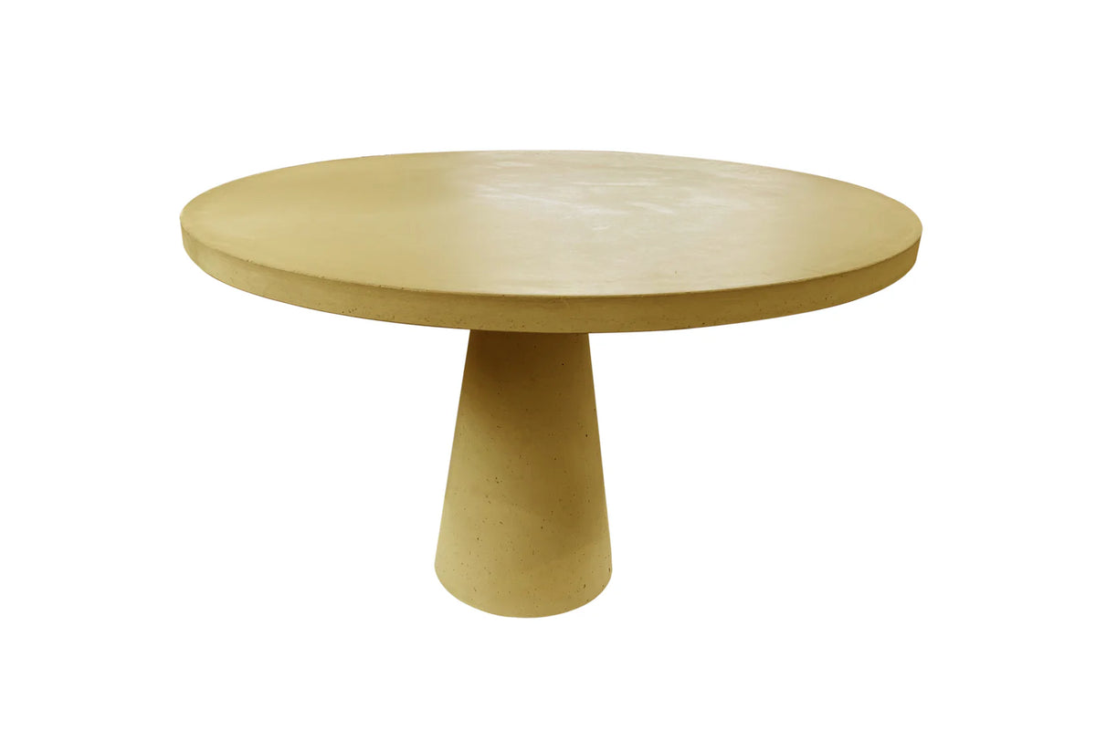Solid Concrete Round Garden Table- Sunflower Yellow