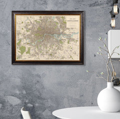 C.1905 County Map of London Vintage Framed Print