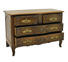 A Louis XV Walnut Commode With Gilt Bronze Handles