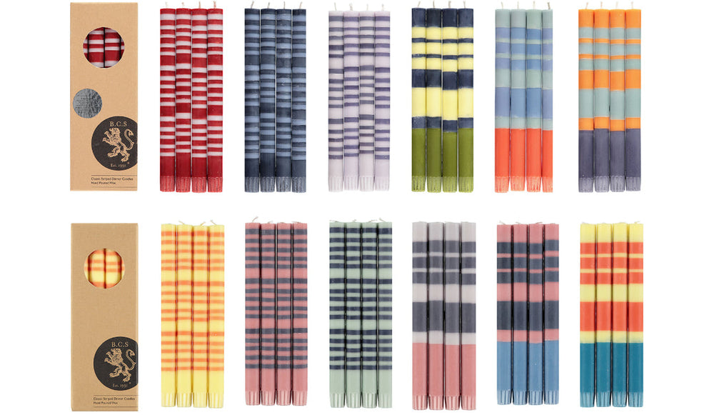  Indigo & Pompadour Dinner Candles