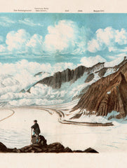 C.1887 Panoramic View of the Alps from the Beichgrat Pass Framed Print