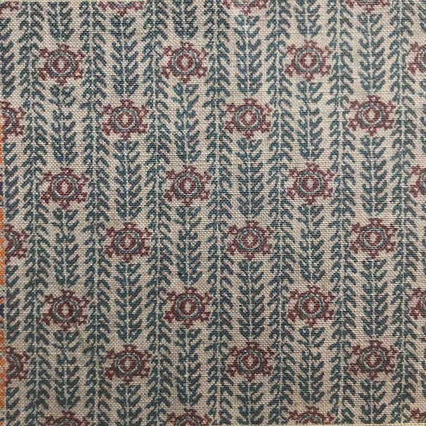 Julia Brendel Ankara Fabric in Hickory, teal and burgundy