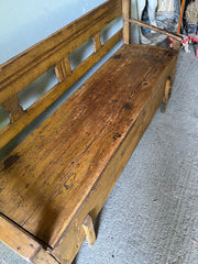 Antique Box Bench in Original Cream Brown Paint | John Cornall