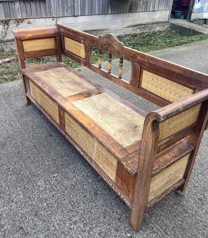 Antique Box Bench with Decorative Grain Paint | John Cornall