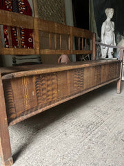 Antique Box Settle with Original Grain Paint