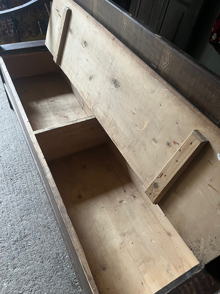 Antique Box Settle with Original Grain Paint