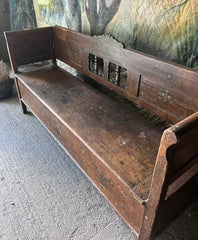 Antique Folk Art Painted Box Bench with Tulips | John Cornall