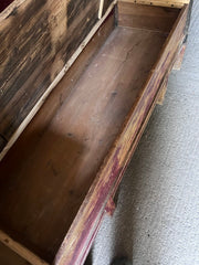 Antique Gustavian Box Bench in Original Red & Black Paint | John Cornall