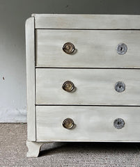 Antique Painted Chest of Drawers with Neo-Classical Style in Off White