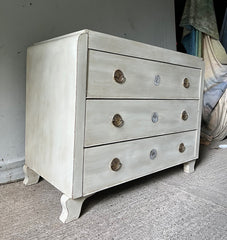 Antique Painted Chest of Drawers with Neo-Classical Style in Off White