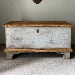 Antique Pine Chest in Original Grey