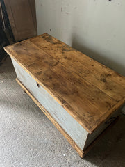 Antique Pine Chest in Original Grey