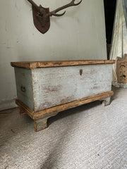 Antique Pine Chest in Original Grey
