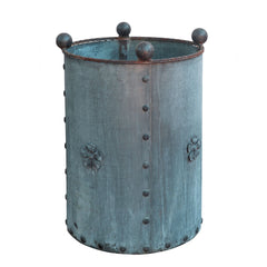 Traditional Georgian Style Handcrafted Round Galvanised Steel Planters with Tudor Rose Decor