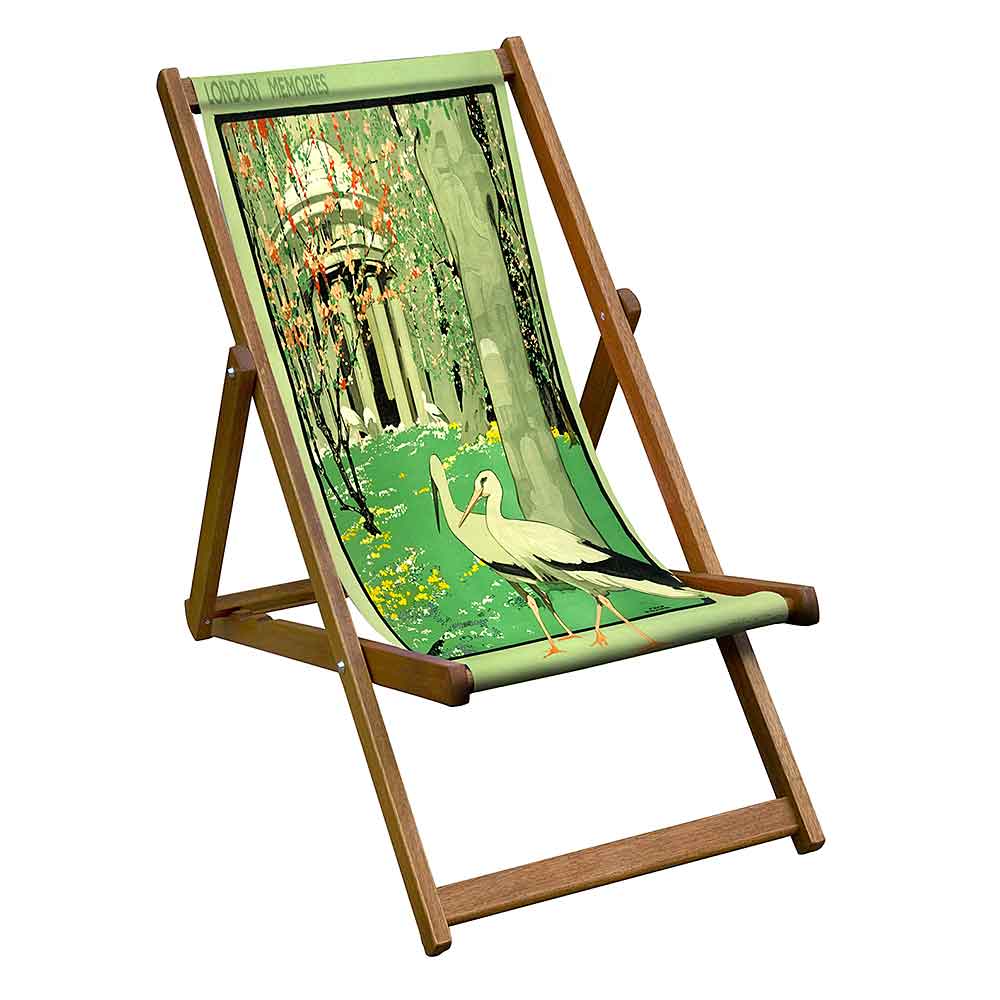 Vintage Style Deckchair with Bumble Bee Design Sling