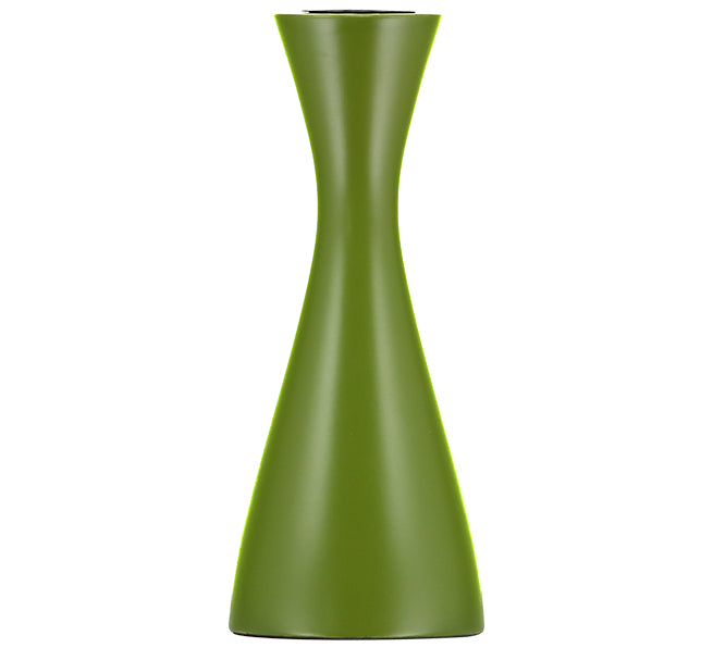 Handcrafted Wooden Candleholder In Olive