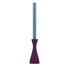 Handcrafted Wooden Candleholder In Doge Purple