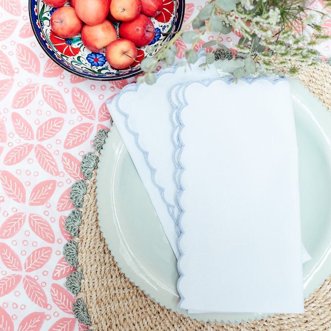 Blue Mini Scallop Napkin