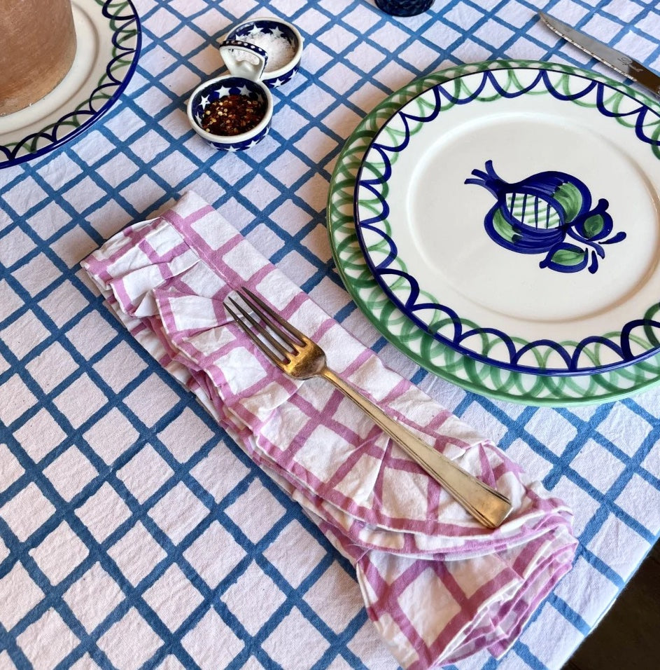 Ruffle Pink Check Napkin