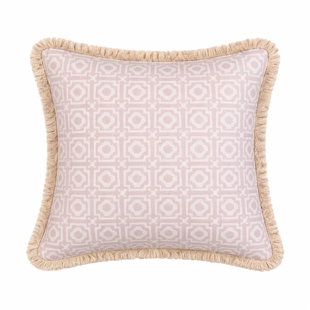 Alotablots Cushion|  Blush Pink with Cream Fringe | Kelling Home
