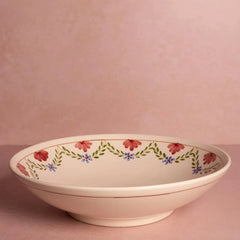 Hand-pianted Pink & Blue Floral Salad Bowl | Casa by JJ