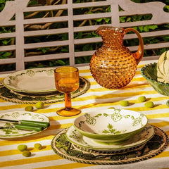 Set of 4 Hand-painted Green Shell Pasta Bowls | Casa by JJ