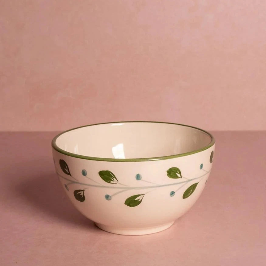 Set of 4 Hand-painted Green Motif Bowls | Casa by JJ