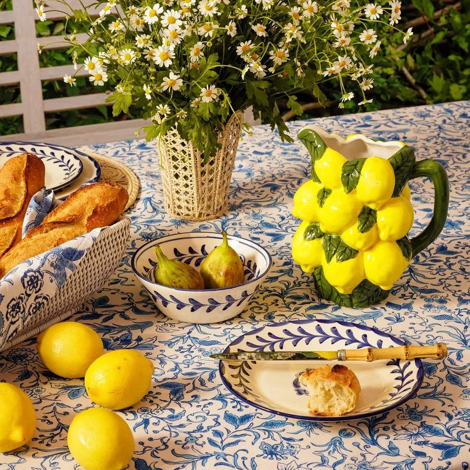 Set of 4 Blue & White Fern Hand-Painted Bowls | Casa by JJ