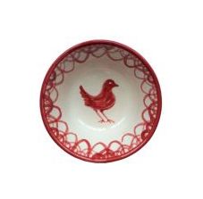 Spanish Lebrillo Small Bowl with Burnt Sienna 'Bird' Design