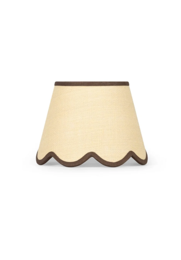Jute Scallop Lampshade with Chocolate Brown Trim | Casa byJJ