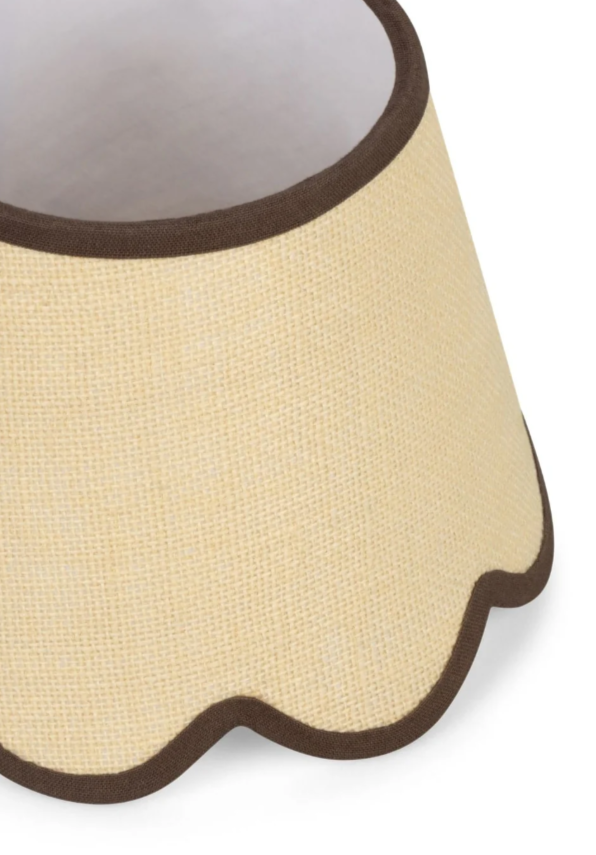 Jute Scallop Lampshade with Chocolate Brown Trim | Casa byJJ