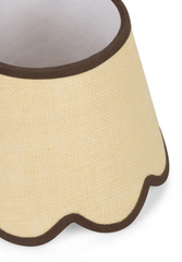 Jute Scallop Lampshade with Chocolate Brown Trim | Casa byJJ