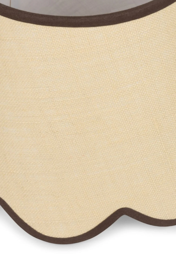 Jute Scallop Lampshade with Chocolate Brown Trim | Casa byJJ