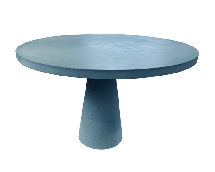 Solid Concrete Round Garden Table- Lagoon Blue