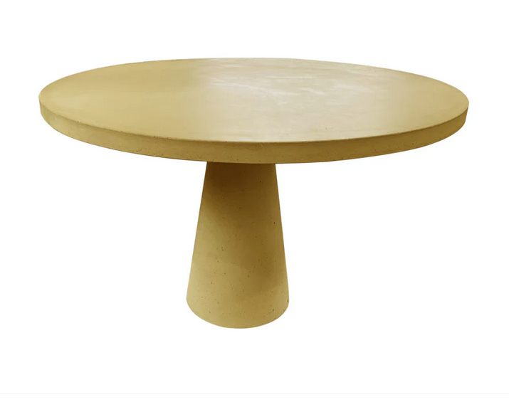 Solid Concrete Round Garden Table- Sunflower Yellow