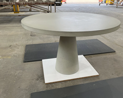 Solid Concrete Round Garden Table- Ruby Red