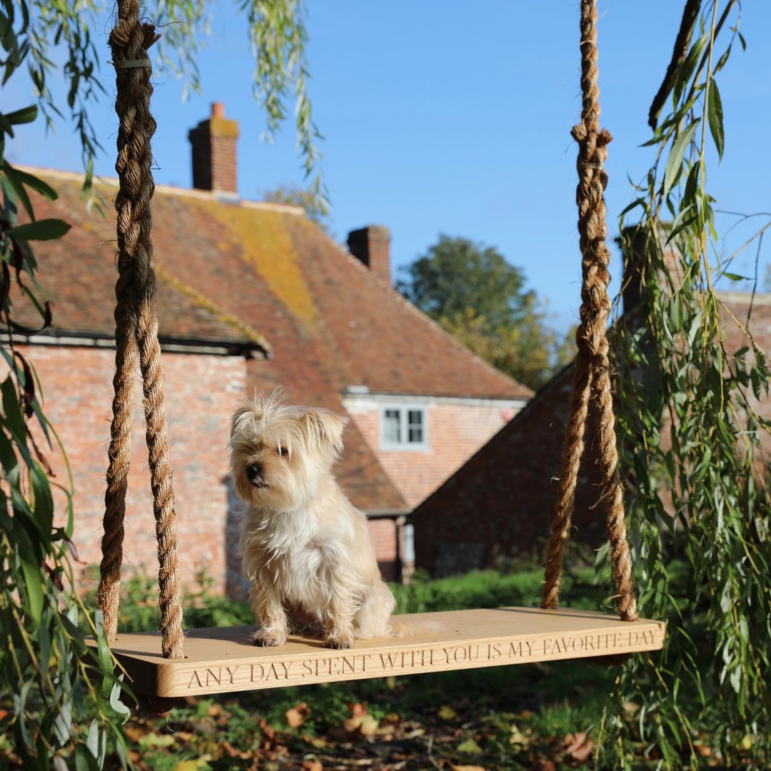 Solid Oak Personalised Couples Swing | Oak & Rope Company