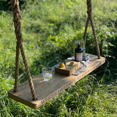 Solid Oak Personalised Couples Swing | Oak & Rope Company