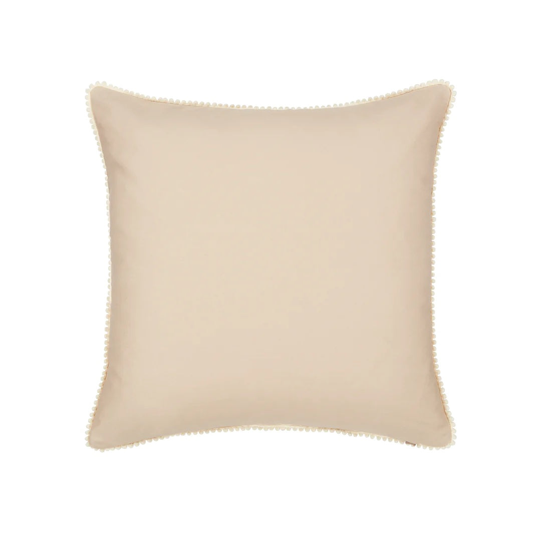 Luxury Silk Square Light Blue & Cream Ikat Cushion