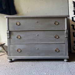 Decorative Grey Painted Antique Chest of Drawers | John Cornall
