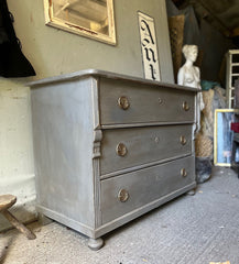 Decorative Grey Painted Antique Chest of Drawers | John Cornall