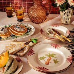 Set of 4 Hand-painted Palm Tree Motif Side Plates | Casa by JJ